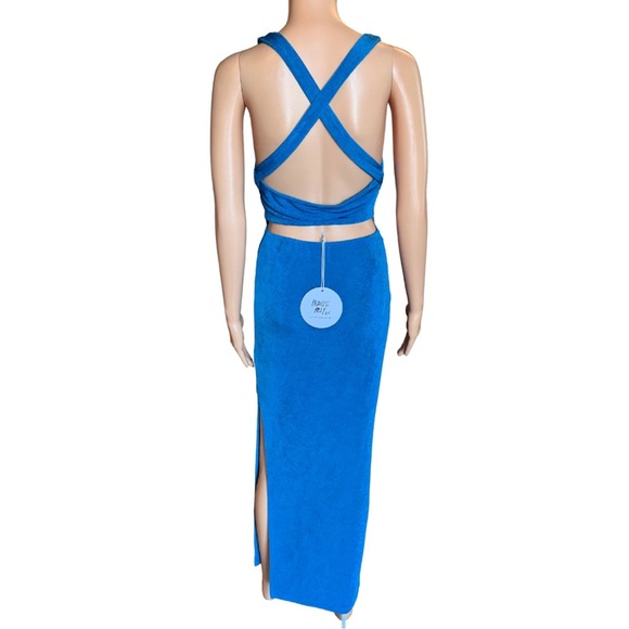 Princess Polly Ciaran Maxi Dress 4 NWT Blue Bodycon Cut Out Backless Party Event - Picture 3 of 7